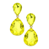 Glass Crystal Teardrop Evening Earrings - Madeline Love - Flyclothing LLC