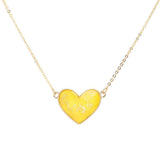 Gold Foil Detailed Heart Pendant Necklace - Madeline Love - Flyclothing LLC