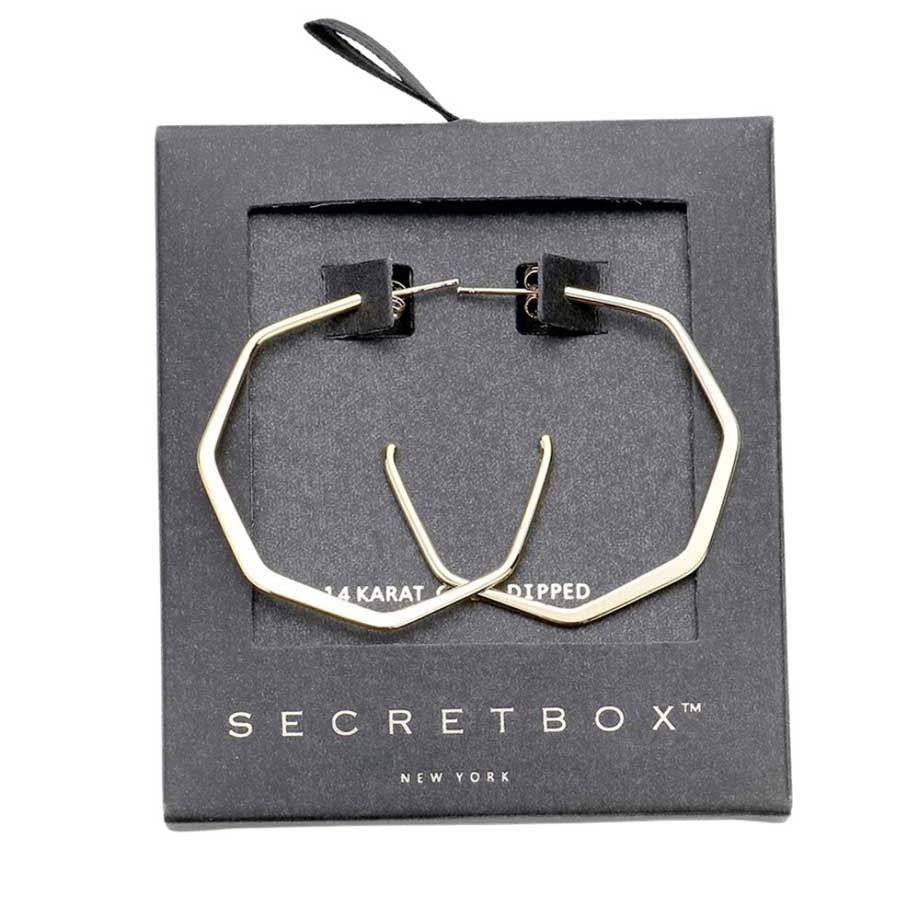 Secret Box 14K Gold Dipped Metal Hoop Earrings - Madeline Love - Flyclothing LLC