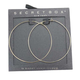 Secret Box 14K Gold Dipped Metal Hoop Earrings - Madeline Love - Flyclothing LLC