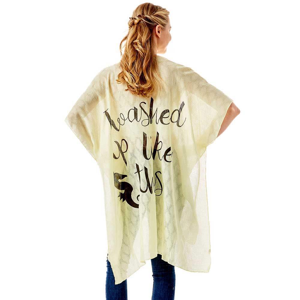 I Washed Up Like This Solid Lettering Cover Up Poncho - Madeline Love - Flyclothing LLC