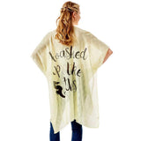 I Washed Up Like This Solid Lettering Cover Up Poncho - Madeline Love - Flyclothing LLC