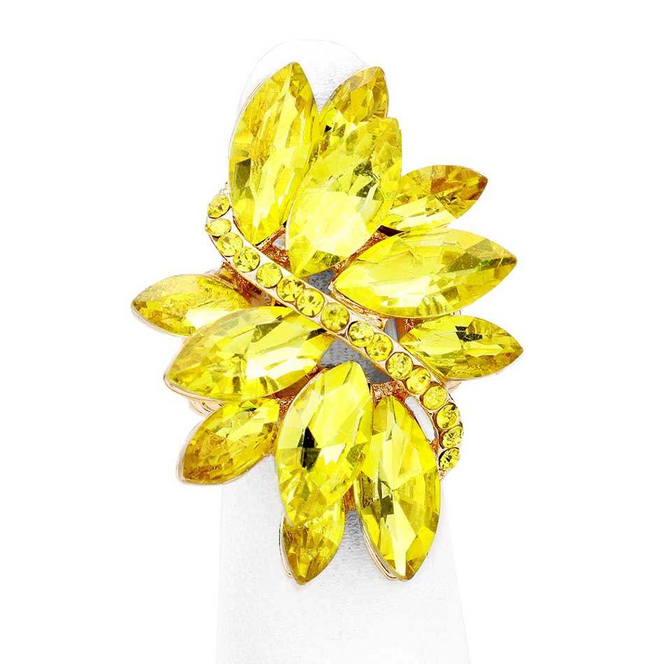 Marquise Crystal Cluster Stretch Ring - Madeline Love - Flyclothing LLC