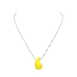 Matte Colored Teardrop Pendant Necklace - Madeline Love - Flyclothing LLC