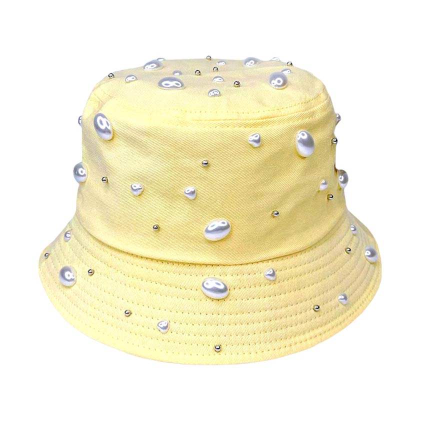 Pearl Embellished Bucket Hat - Madeline Love - Flyclothing LLC
