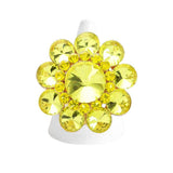 Round Crystal Flower Stretch Ring - Madeline Love - Flyclothing LLC