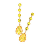Round Teardrop Stone Link Dangle Evening Earrings - Madeline Love - Flyclothing LLC
