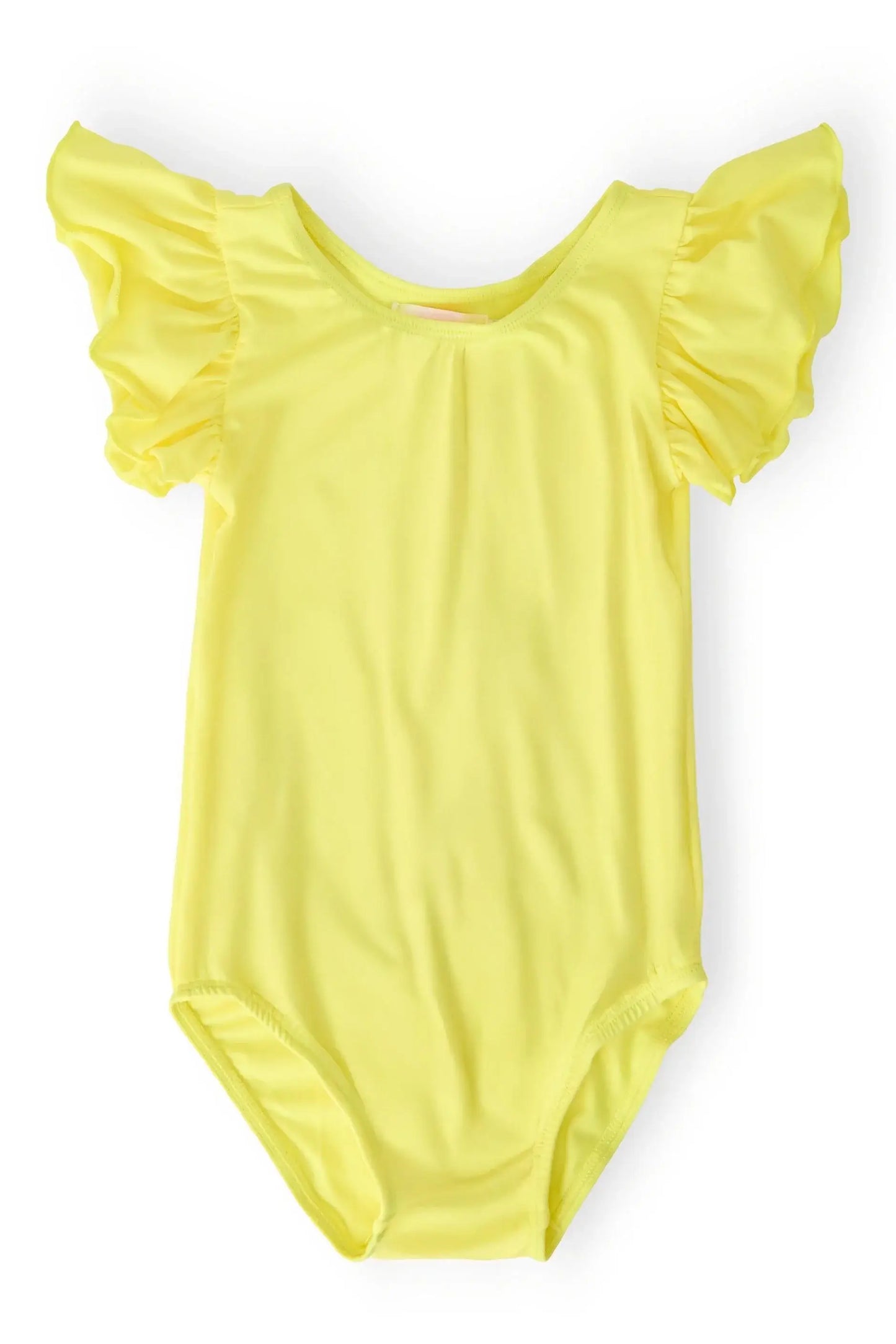 Yellow S/S Flutter Sleeve Leotard - Mila & Rose ® - Flyclothing LLC
