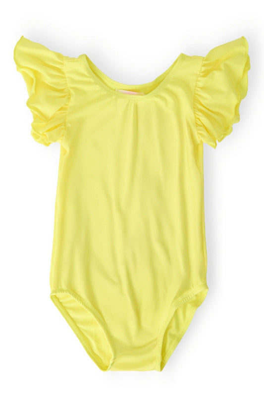 Yellow S/S Flutter Sleeve Leotard - Mila & Rose ® - Flyclothing LLC