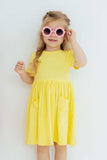 Yellow S/S Pocket Twirl Dress - Mila & Rose ® - Flyclothing LLC