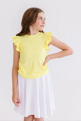 Yellow S/S Ruffle Tee - Mila & Rose ® - Flyclothing LLC