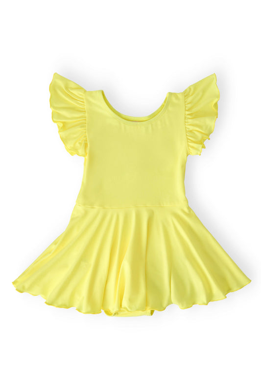 Yellow S/S Twirl Leotard - Mila & Rose ® - Flyclothing LLC