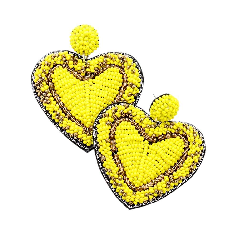 Seed Bead Heart Earrings - Madeline Love - Flyclothing LLC