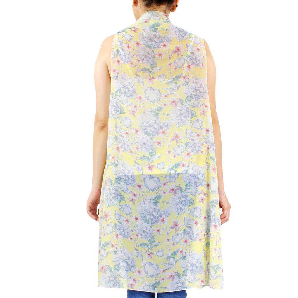 Spring Summer Flower Printed Round Vest - Madeline Love - Flyclothing LLC