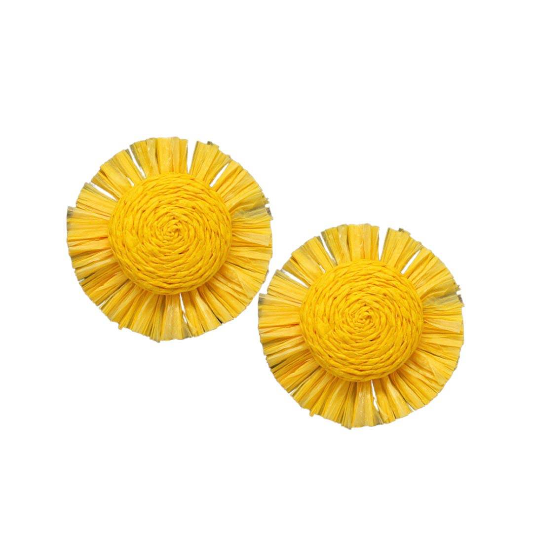 Swirl Raffia Centered Earrings - Madeline Love - Flyclothing LLC