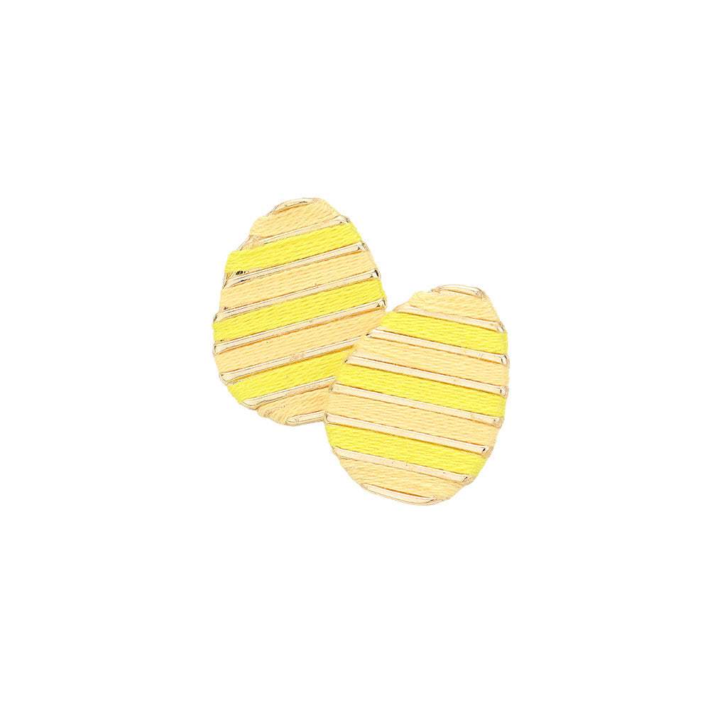 Thread Wrapped Easter Egg Stud Earrings - Madeline Love - Flyclothing LLC