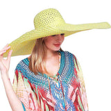 Super Wide Brim Straw Sun Hat - Madeline Love - Flyclothing LLC