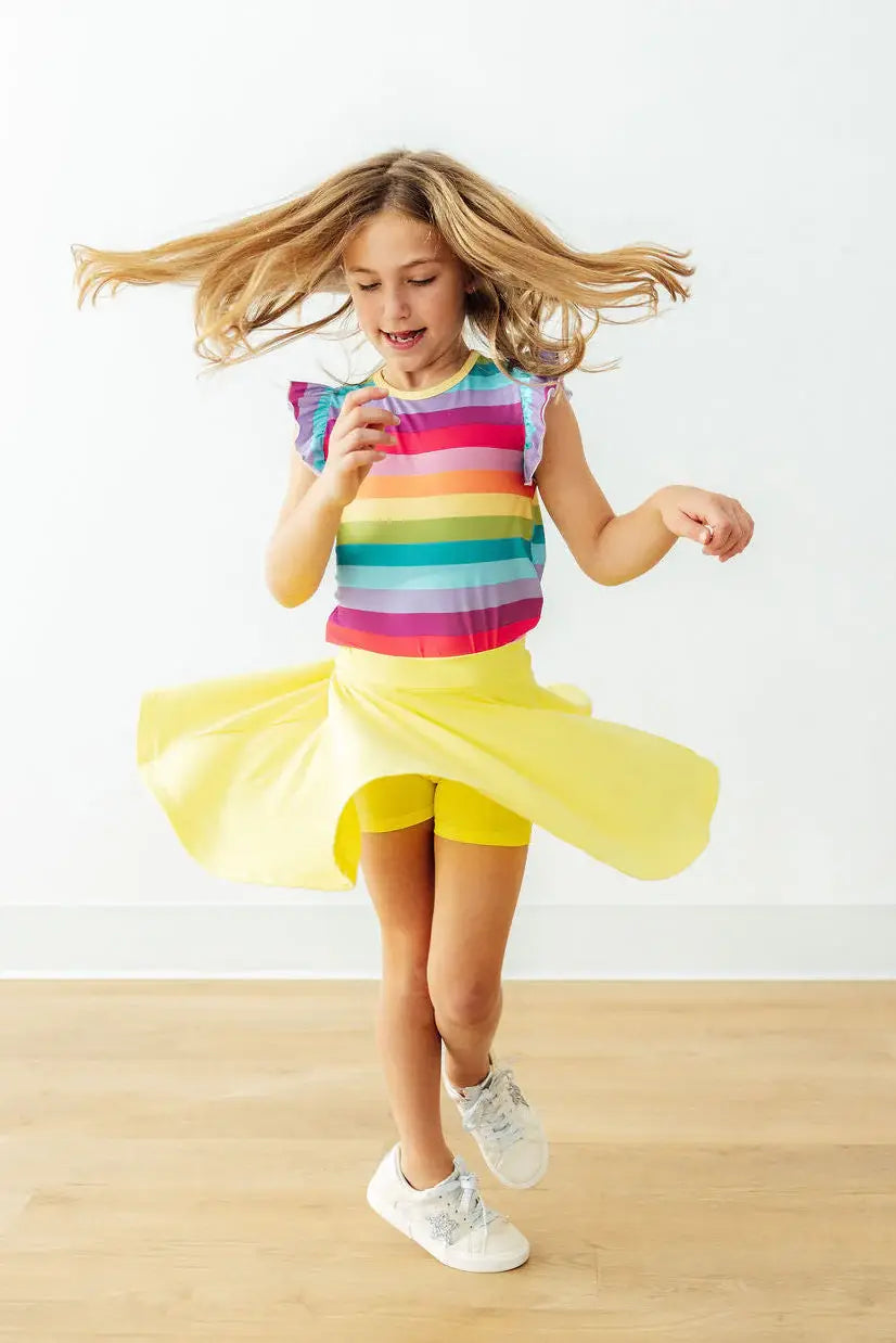 Yellow Twirl Skort - Mila & Rose ® - Flyclothing LLC