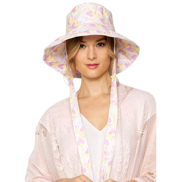 Watercolored Chin Tie Bucket Hat - Madeline Love - Flyclothing LLC