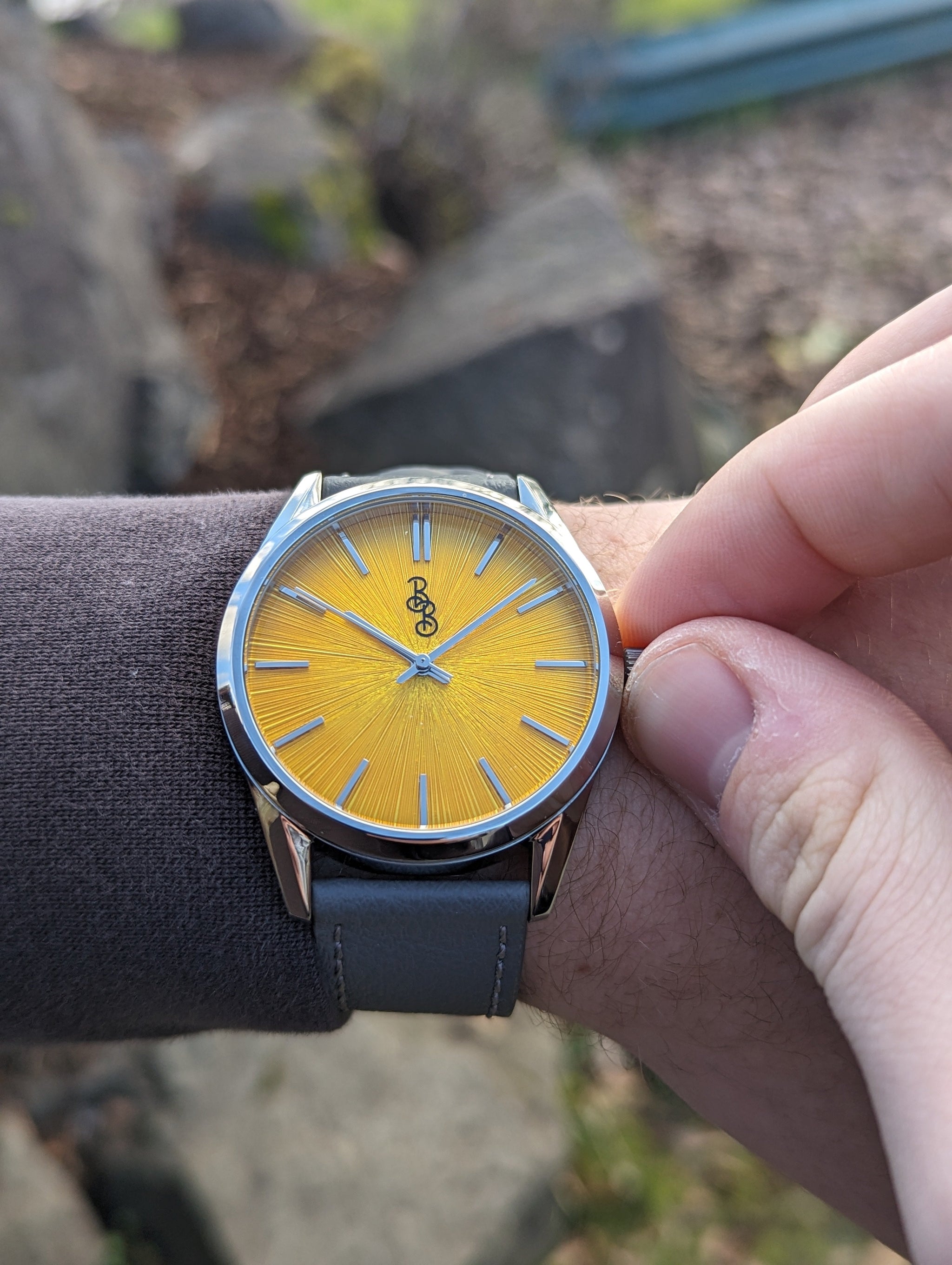 Yellow Sunburst Watch - The Beyond Boring Watch Company - Flyclothing LLC