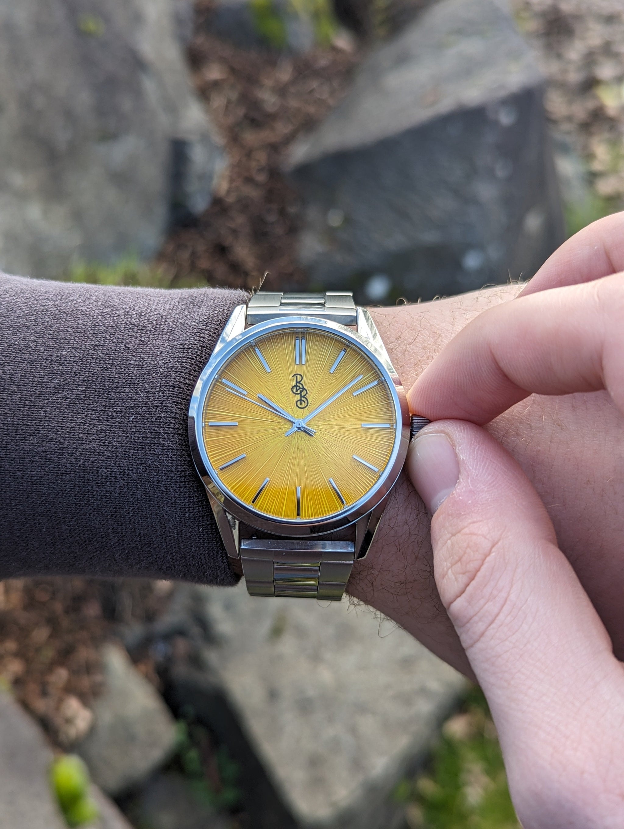 Yellow Sunburst Watch - The Beyond Boring Watch Company - Flyclothing LLC