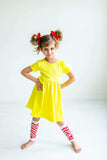Yellow S/S Pocket Twirl Dress - Mila & Rose ® - Flyclothing LLC