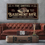 Personalized Basement Bar Sign - Tailored Canvases - Flyclothing LLC