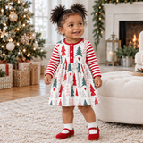 Baby Girl's Christmas Trees Cotton Dress - Tesa Babe - Flyclothing LLC