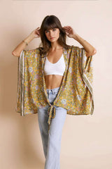 Floral Front Tie Kimono Wrap