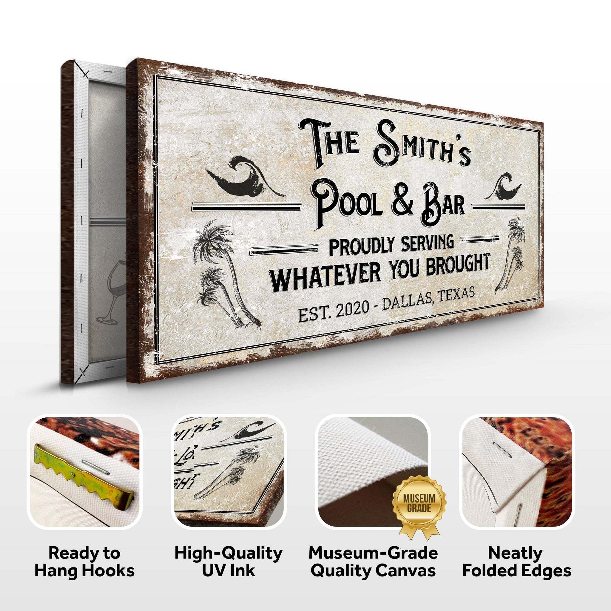 Personalized Rustic Pool Sign - Tailored Canvases - Flyclothing LLC