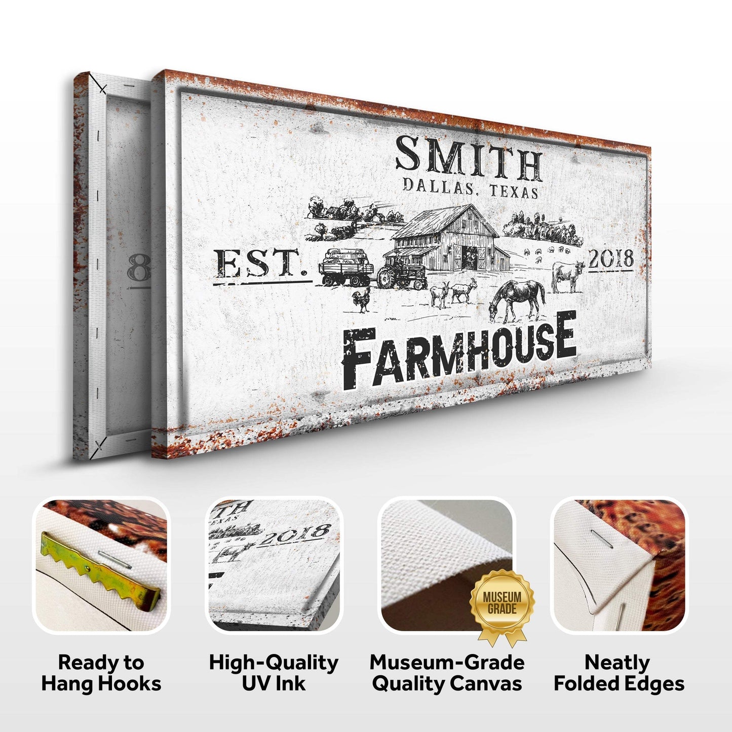 Rustic Farmhouse Personalized Sign II - Tailored Canvases - Flyclothing LLC