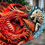 3D Dragon and Wolf Wall Art V - Tailored Canvases - Flyclothing LLC