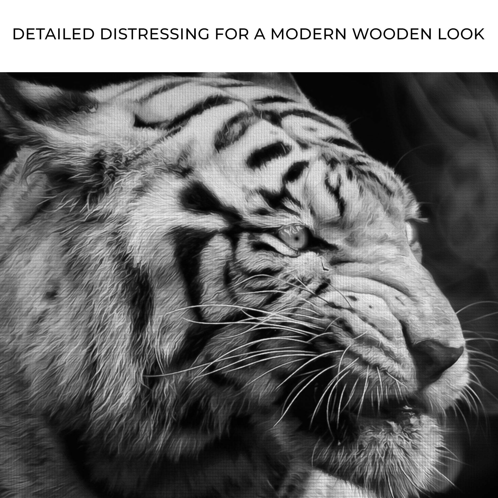 Black And White Smoking Tiger Canvas Wall Art - Tailored Canvases - Flyclothing LLC