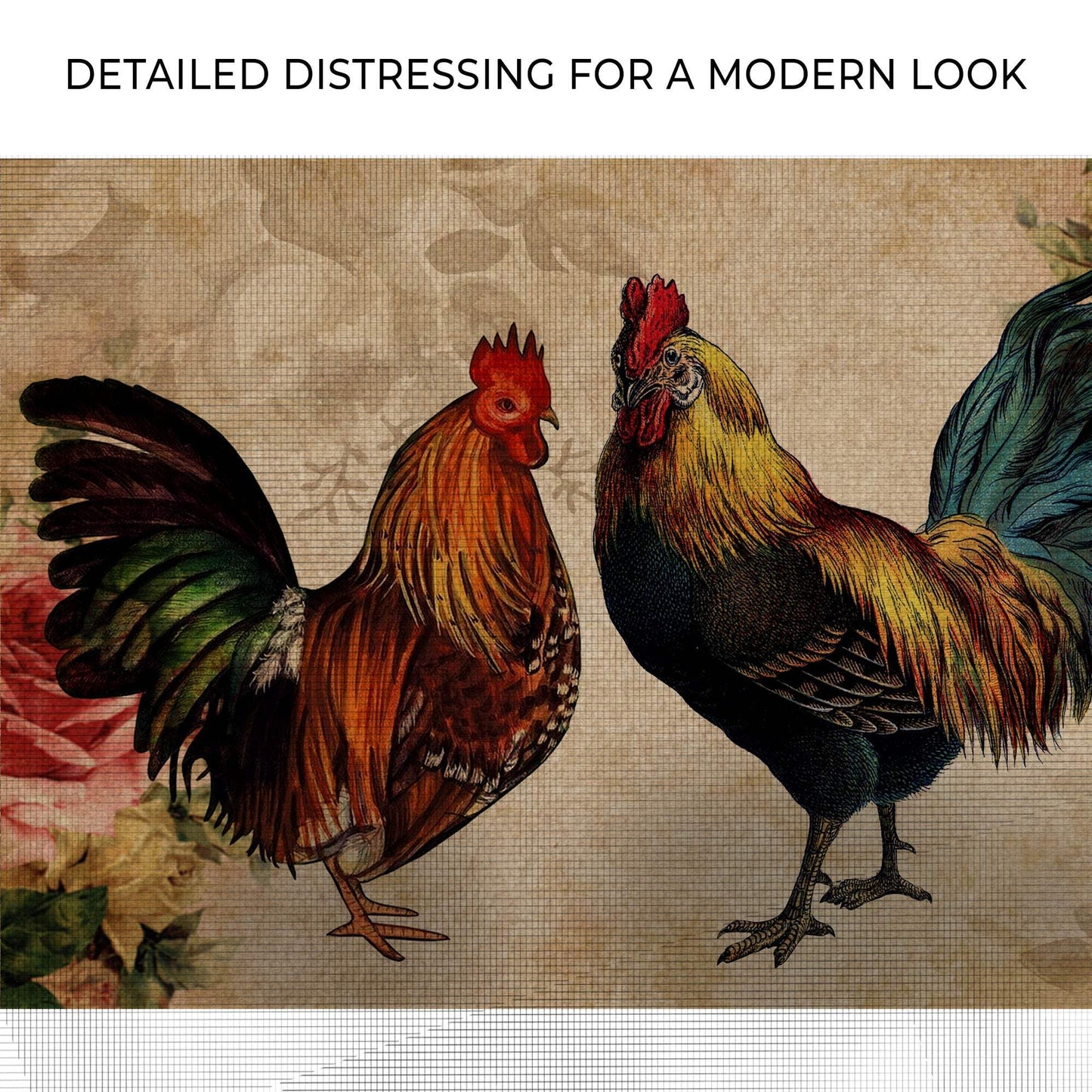 Retro Rooster Chicken Canvas Wall Art - Tailored Canvases - Flyclothing LLC