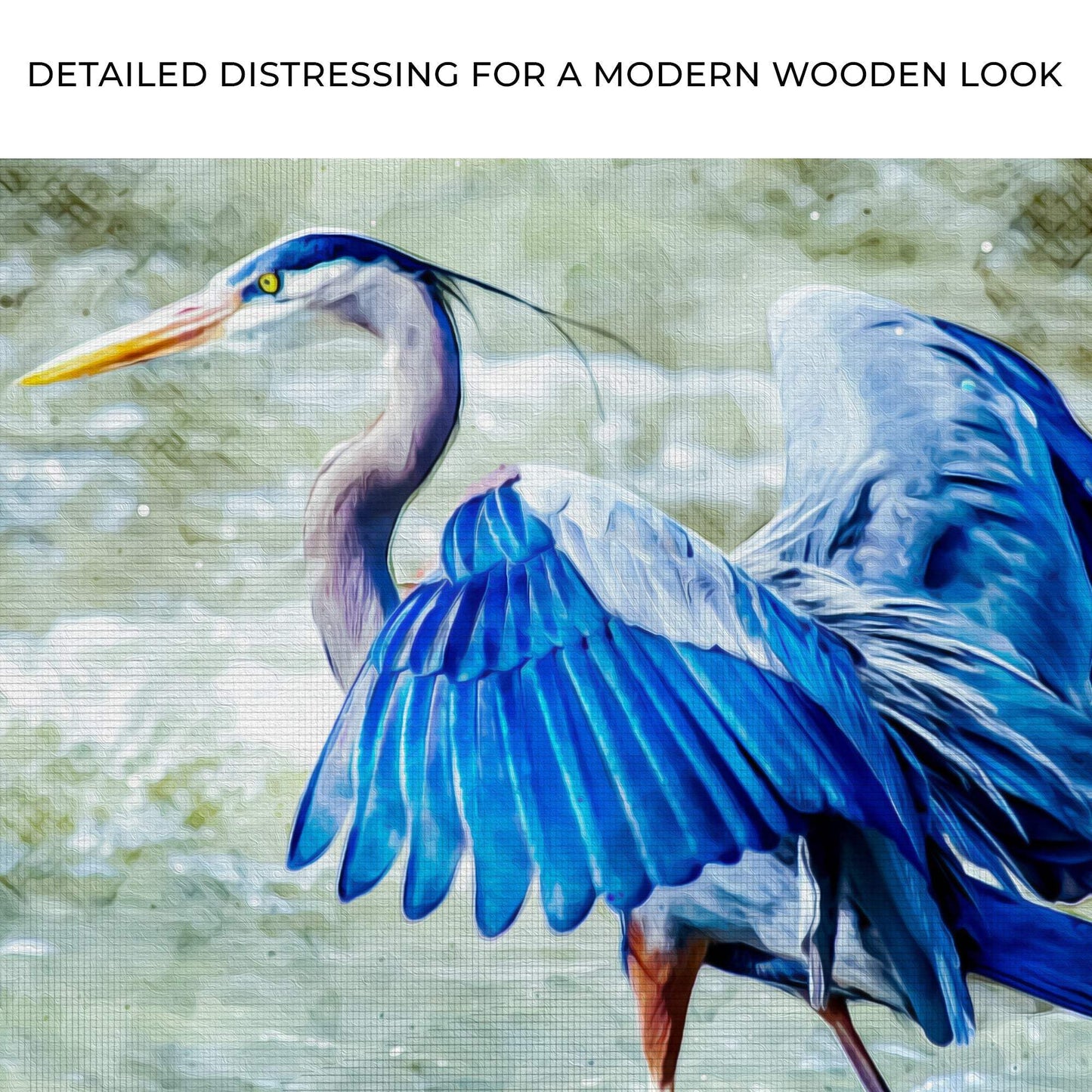 Beach Blue Heron Canvas Wall Art II - Tailored Canvases - Flyclothing LLC