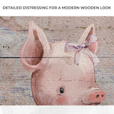 Simple Ribbon Dress Pig Canvas Wall Art - Tailored Canvases - Flyclothing LLC