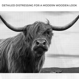 Highland Cow Black And White Portrait Canvas Wall Art - Tailored Canvases - Flyclothing LLC