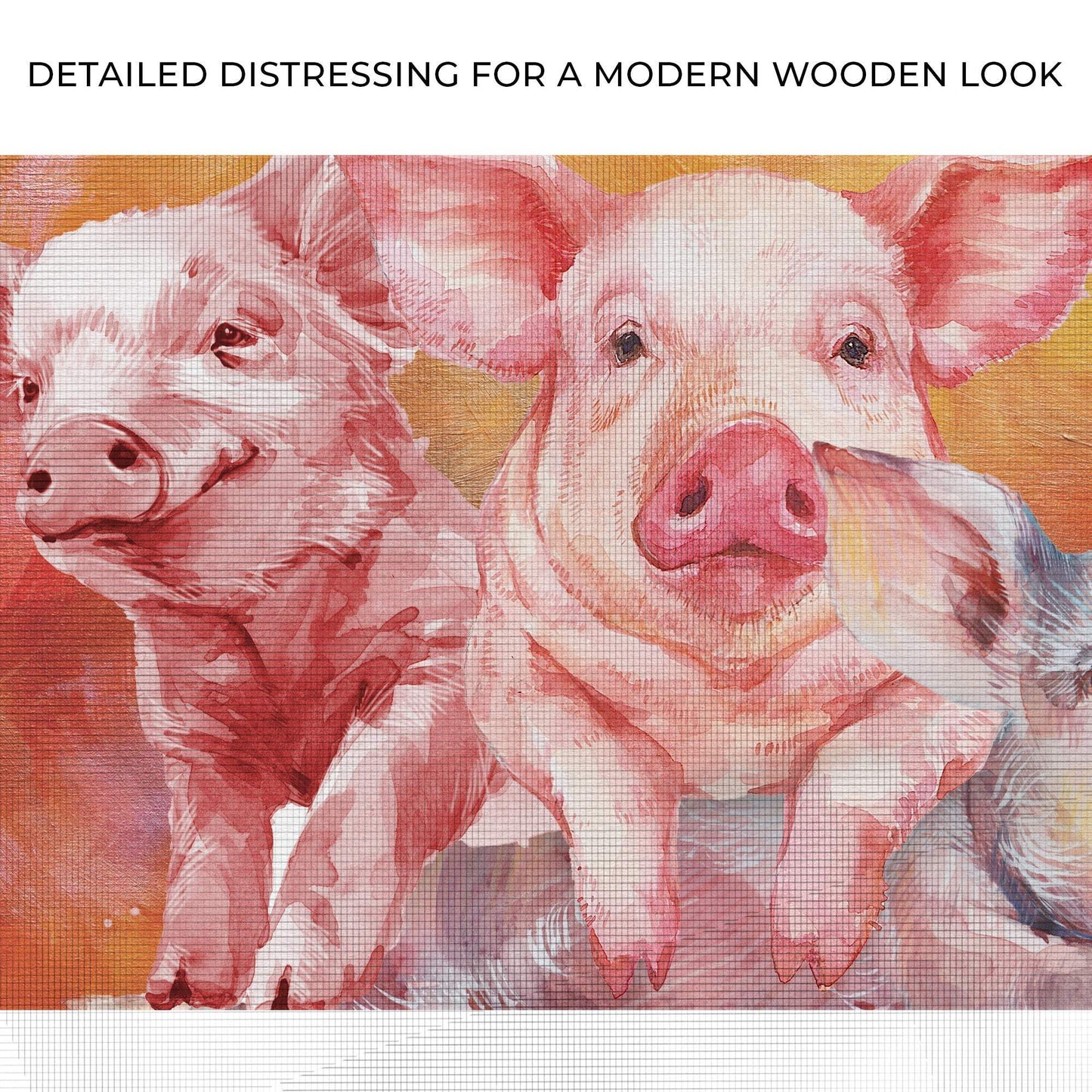 Three Baby Pigs Watercolor Canvas Wall Art - Tailored Canvases - Flyclothing LLC