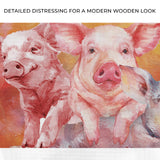 Three Baby Pigs Watercolor Canvas Wall Art - Tailored Canvases - Flyclothing LLC