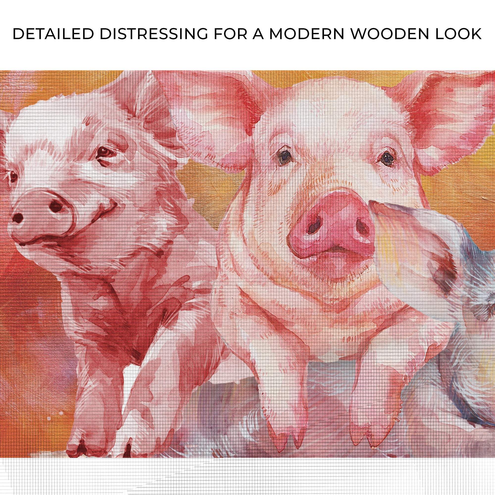 Three Baby Pigs Watercolor Canvas Wall Art - Tailored Canvases - Flyclothing LLC