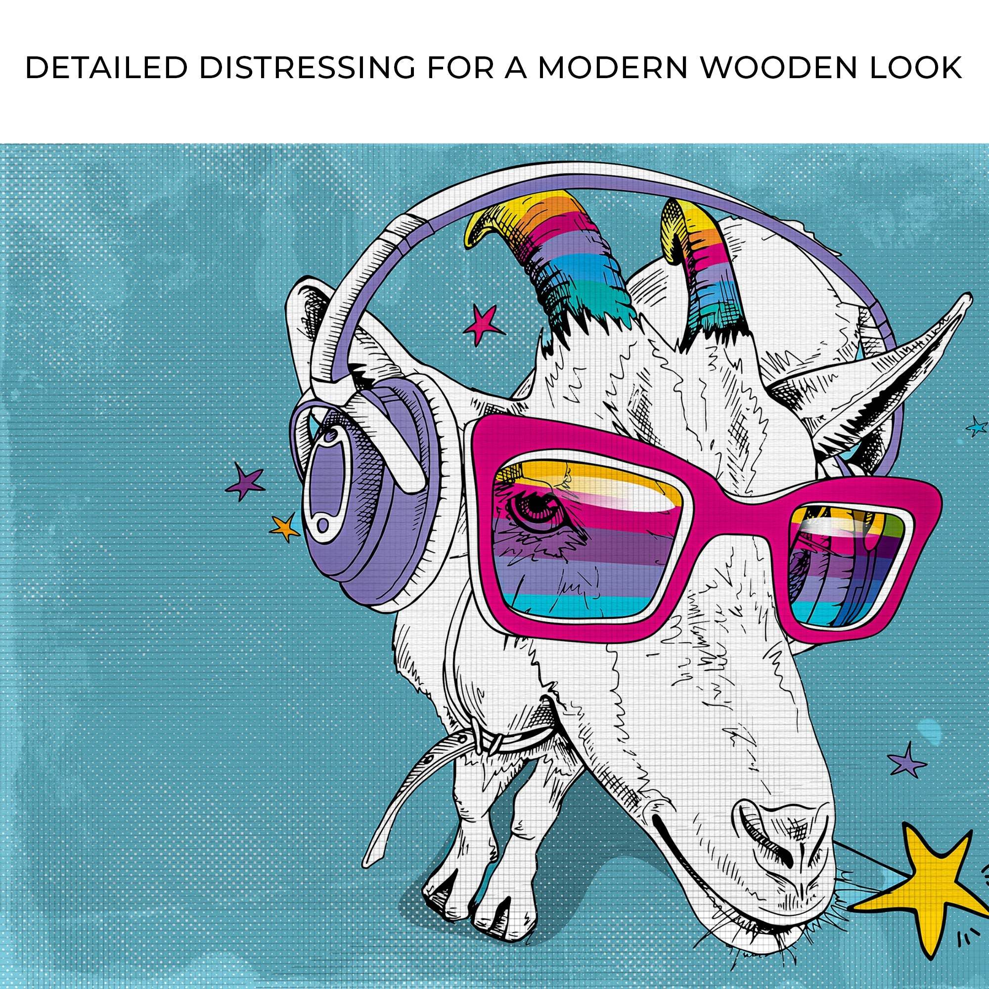 Rainbow Cool Goat Canvas Wall Art - Tailored Canvases - Flyclothing LLC