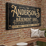 Custom Basement Bar Sign III - Tailored Canvases - Flyclothing LLC