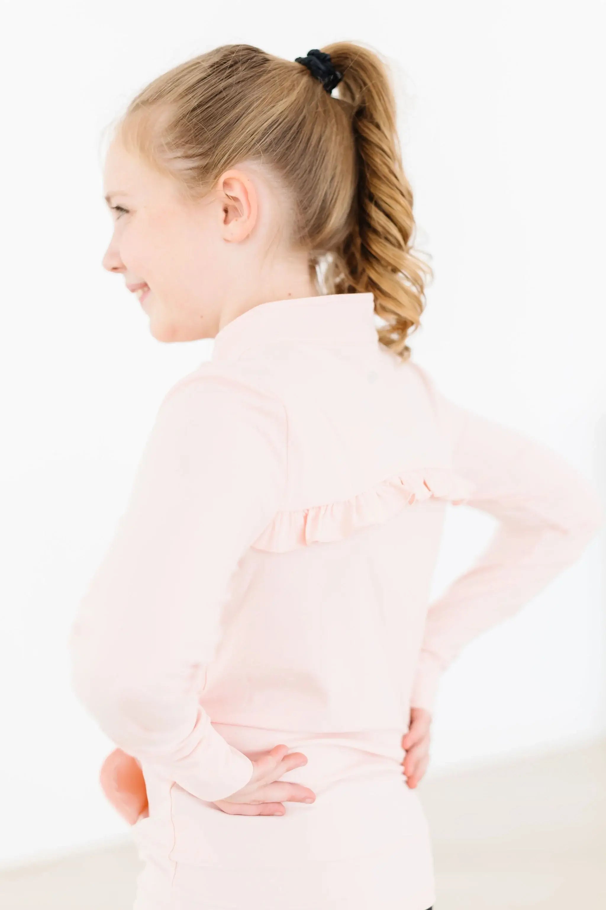 SALE Zen Pink Full-Zip Ruffle Active Jacket - Mila & Rose ® - Flyclothing LLC