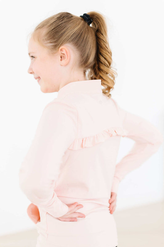 Zen Pink Full-Zip Ruffle Active Jacket - Mila & Rose ® - Flyclothing LLC