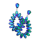 Marquise Stone Cluster Open Teardrop Dangle Evening Earring - Madeline Love - Flyclothing LLC