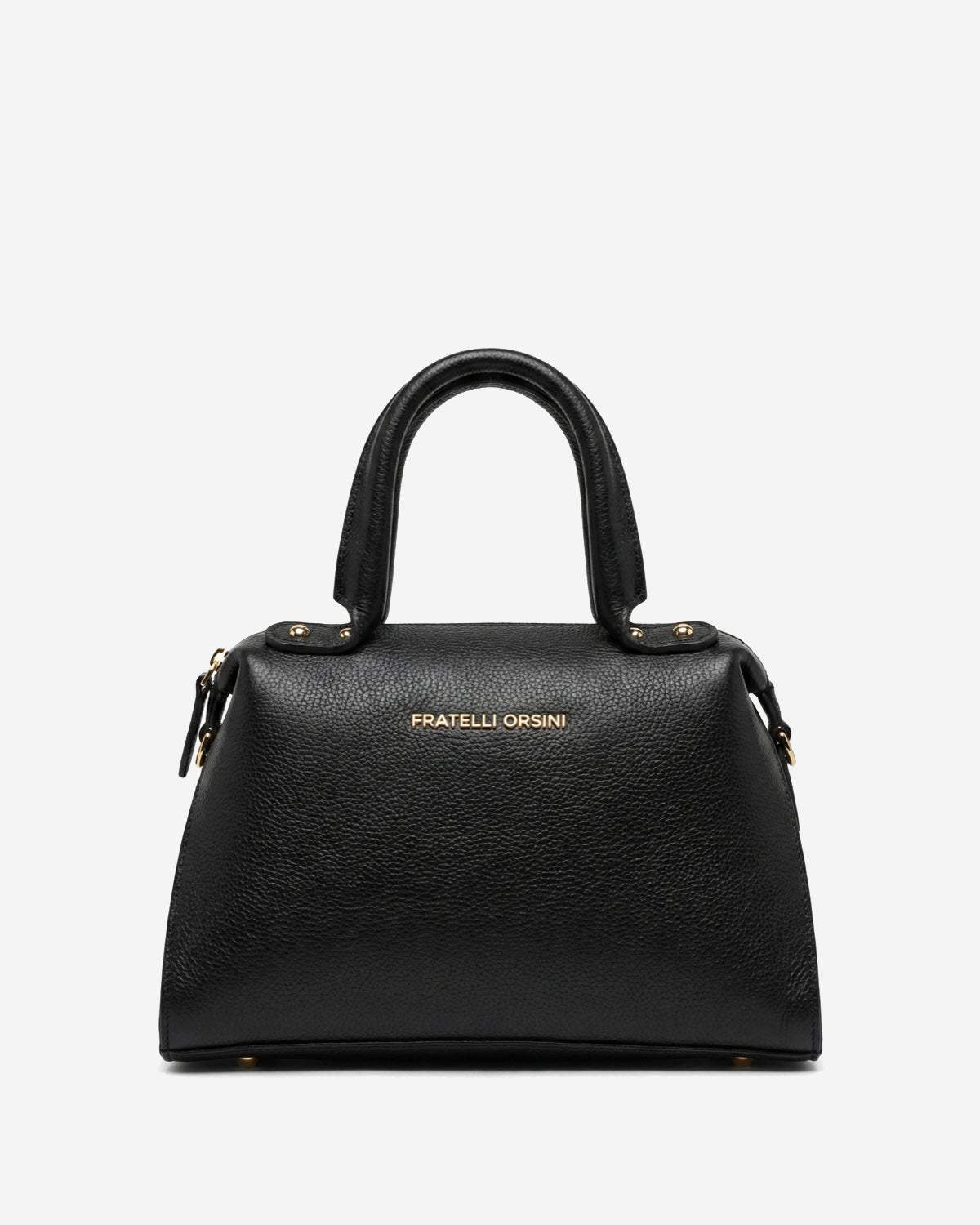 Zita (black) - Italian calf leather women's handbag (with shoulder strap)