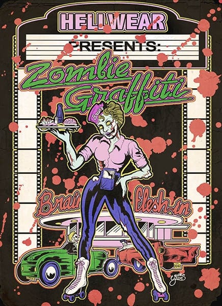 Black Market Art Company Zombie Graffiti Print