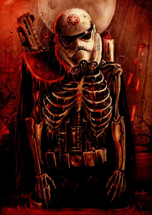 Black Market Art Company Zombie Trooper Print