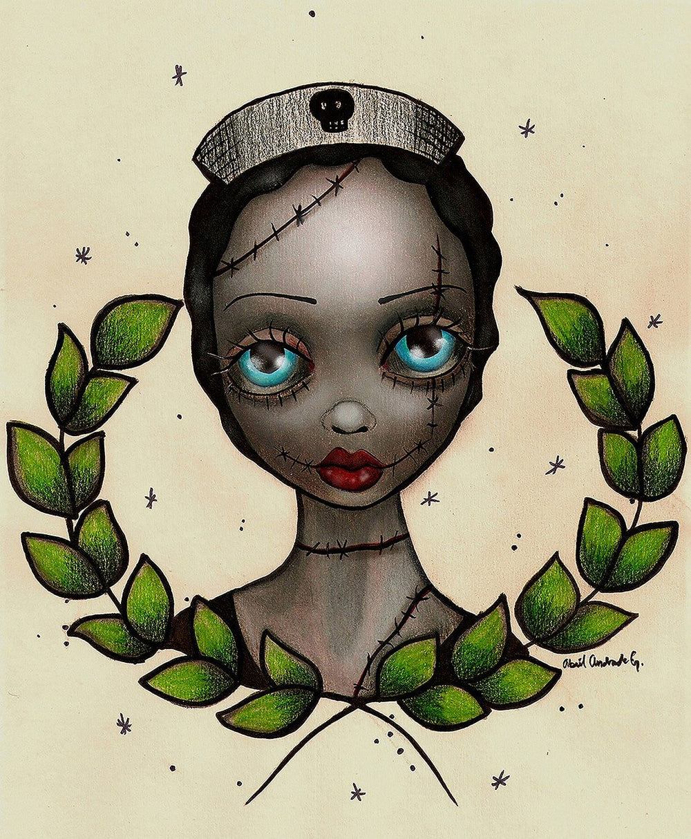Black Market Art Company Zombie Nurse Print