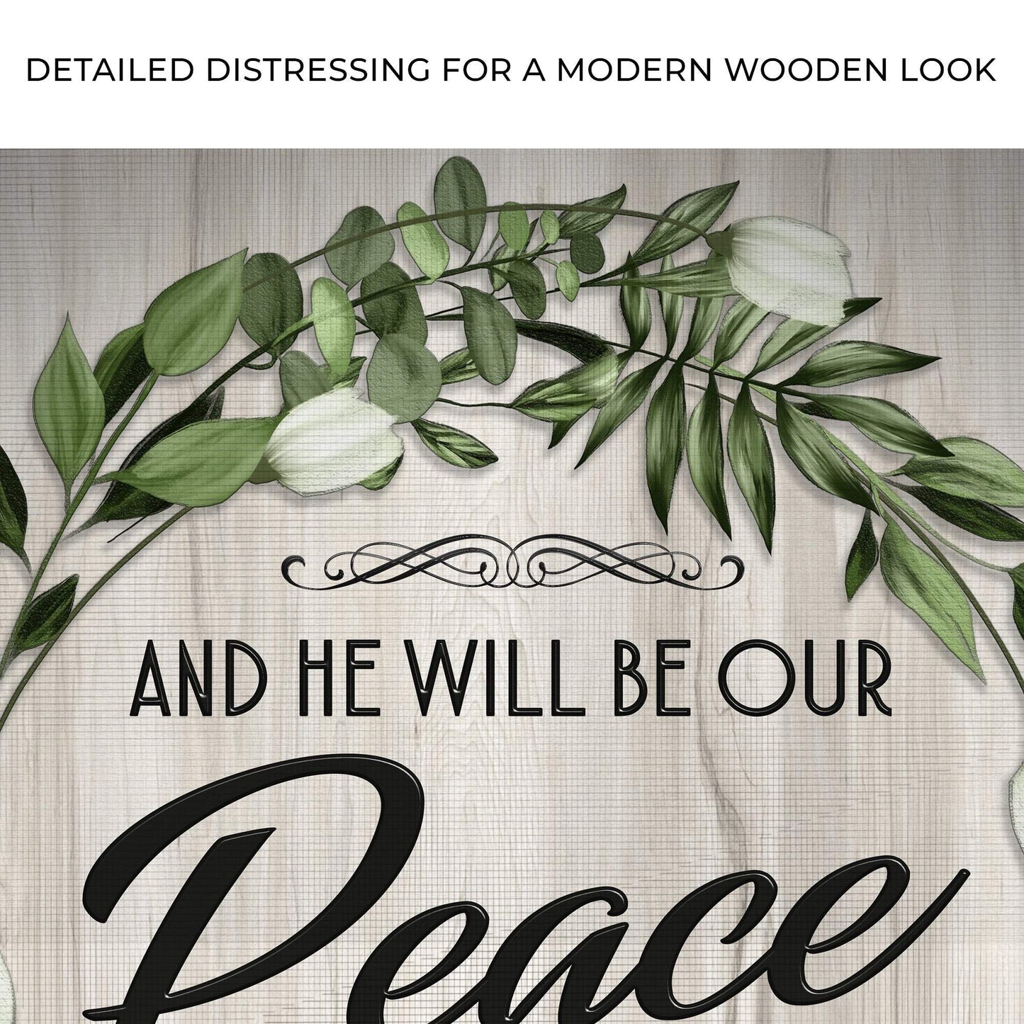 Micah 5:5 NIV - And He Will Be Our Peace Scripture Sign - Tailored Canvases - Flyclothing LLC